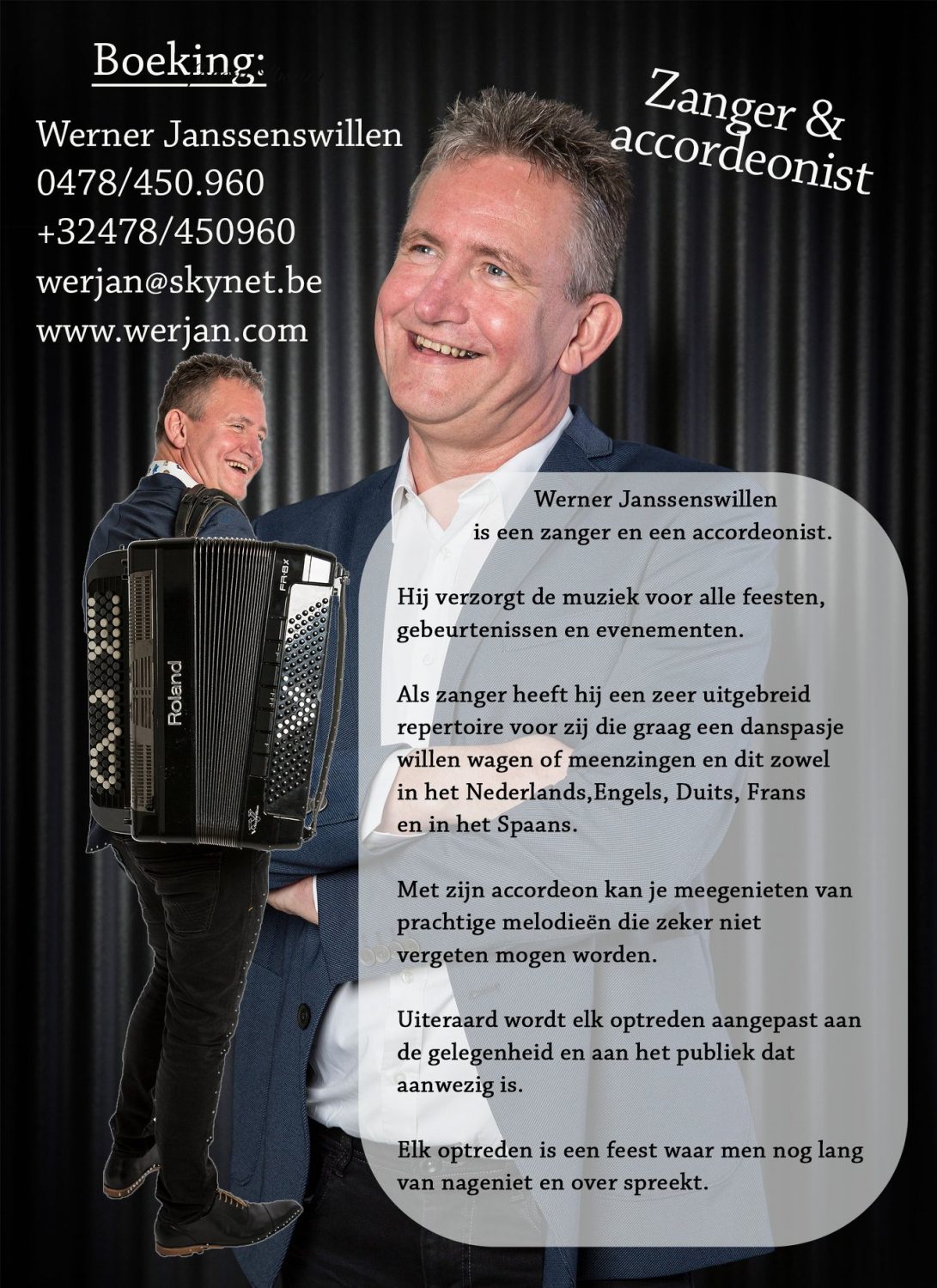 Foto van Werner Janssenswillen en zijn boekingsinformatie